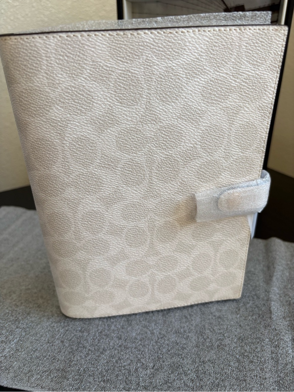 Coach White Signature Notebook Cover with Blue Denim Butterfly Patches - Picture 4 of 6
